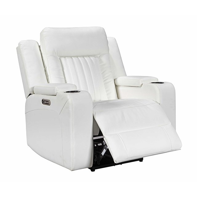 Dual Power Recliner Sofa with Drop-down Table Theater Sofa Motion Sofa with Power Box Storage Armrest