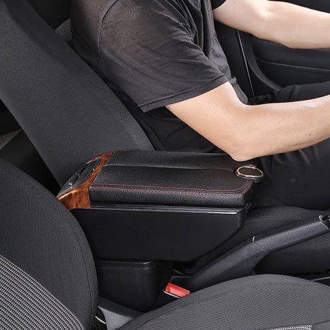For Fiat 500 Car Center Console Armrest Box Leather Armrests with USB Modification Accessories