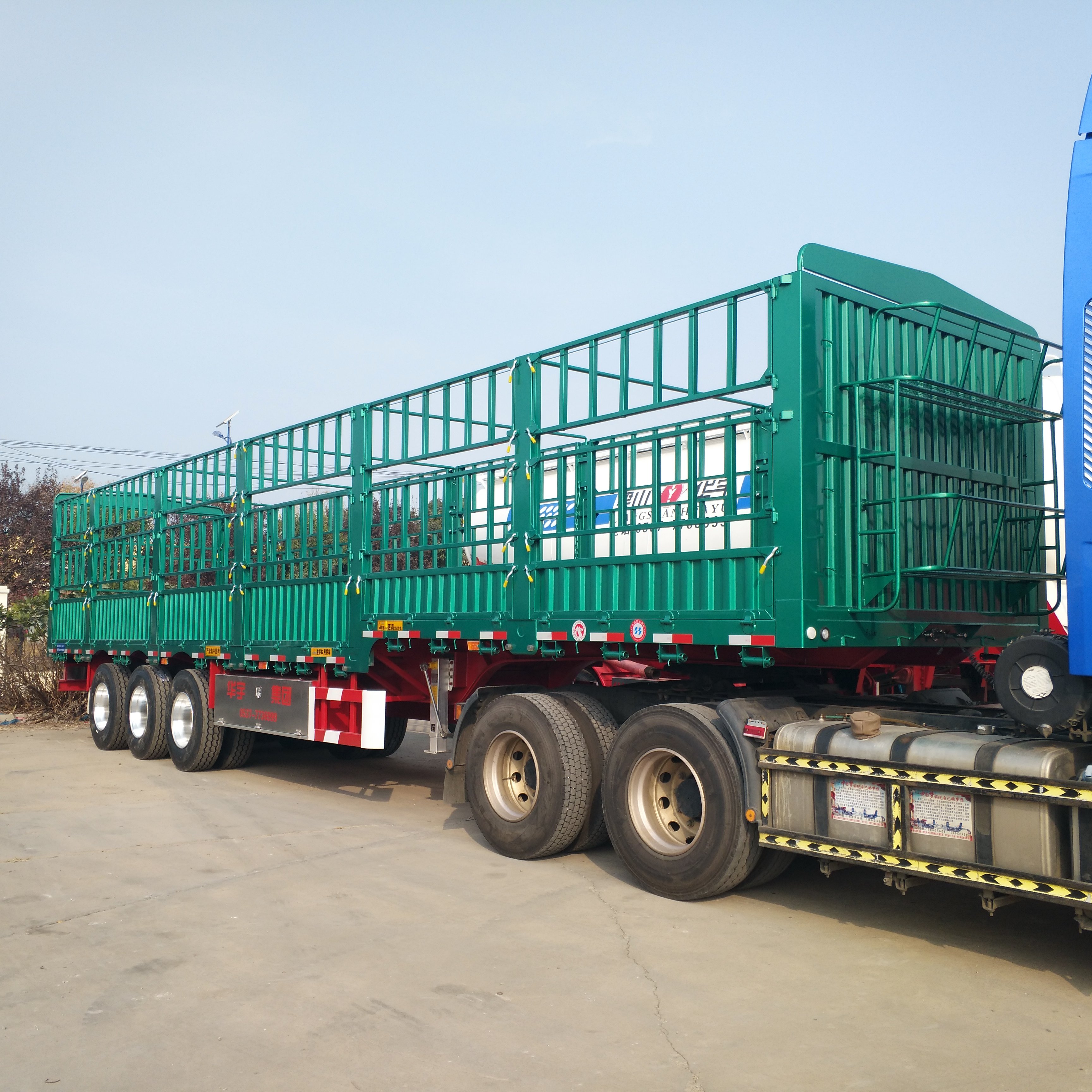 Customized Corn/Rice/Cotton/Animal Transporting Stake Fence Semi Trailer Trucks