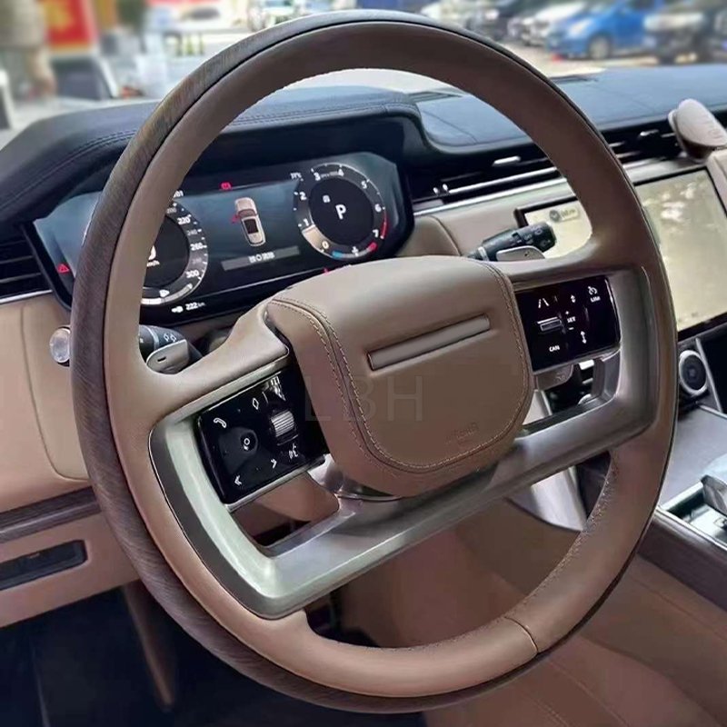 Car New Style Black/Red Peach Wood Steering Wheel Assembly fit for 2013-2017 Land Rover Range Rover Vogue Upgrades 2023 L460