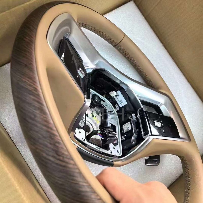 Car New Style Black/Red Peach Wood Steering Wheel Assembly fit for 2013-2017 Land Rover Range Rover Vogue Upgrades 2023 L460