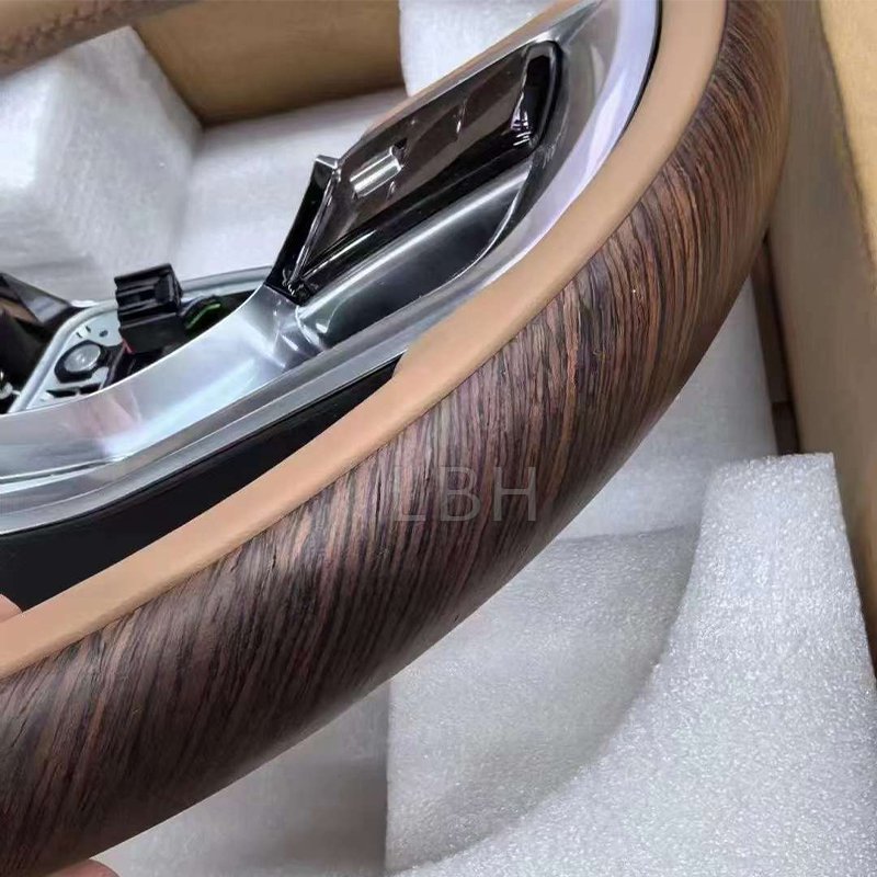 Car New Style Black/Red Peach Wood Steering Wheel Assembly fit for 2013-2017 Land Rover Range Rover Vogue Upgrades 2023 L460
