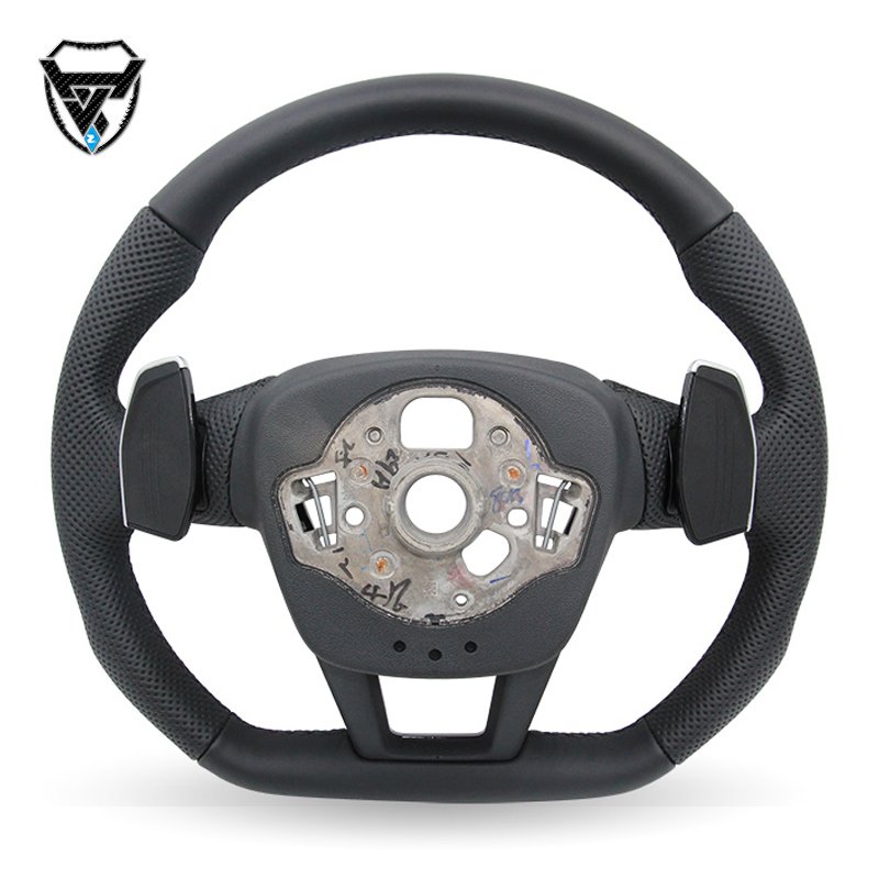 For Audi A6 2004-2013 silver carbon fiber leather steering wheel ZC-A7-P1