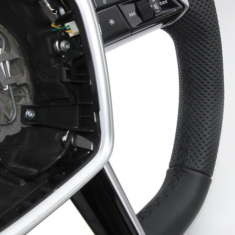 For Audi A6 2004-2013 silver carbon fiber leather steering wheel ZC-A7-P1