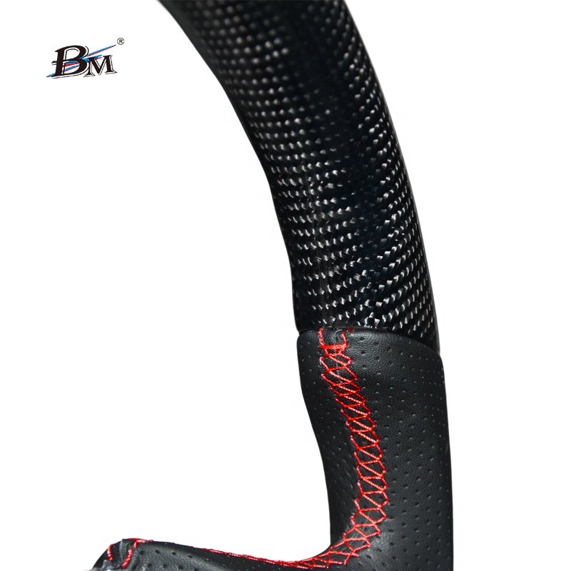For MUSTANG Ford 2015 2016 2017 Perforated Leather Carbon Fiber Custom Sport Steering Wheels Interior Accessories For Cars