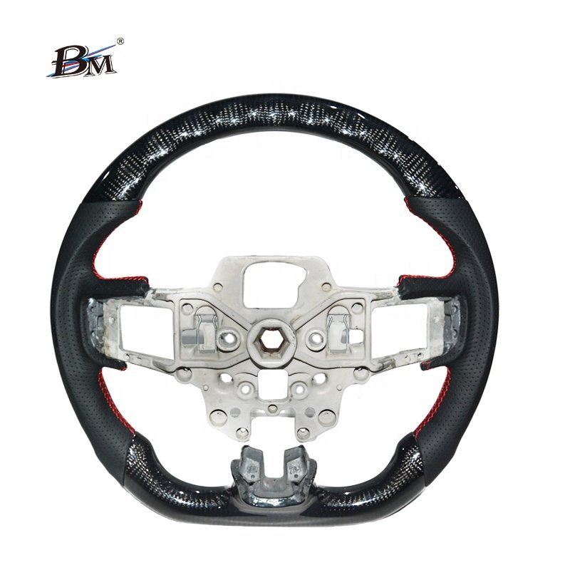 For MUSTANG Ford 2015 2016 2017 Perforated Leather Carbon Fiber Custom Sport Steering Wheels Interior Accessories For Cars