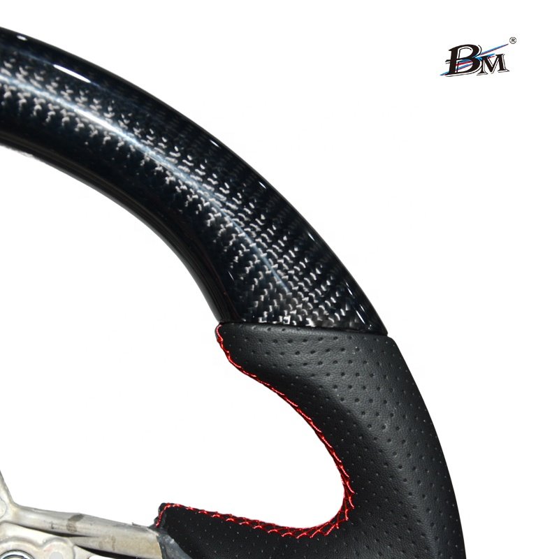 For MUSTANG Ford 2015 2016 2017 Perforated Leather Carbon Fiber Custom Sport Steering Wheels Interior Accessories For Cars