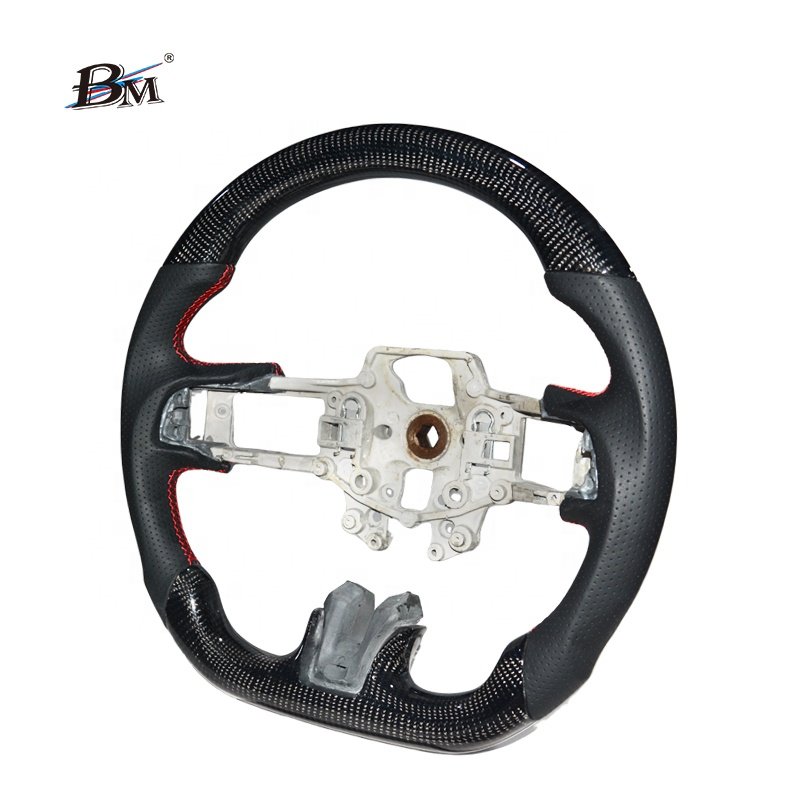 For MUSTANG Ford 2015 2016 2017 Perforated Leather Carbon Fiber Custom Sport Steering Wheels Interior Accessories For Cars