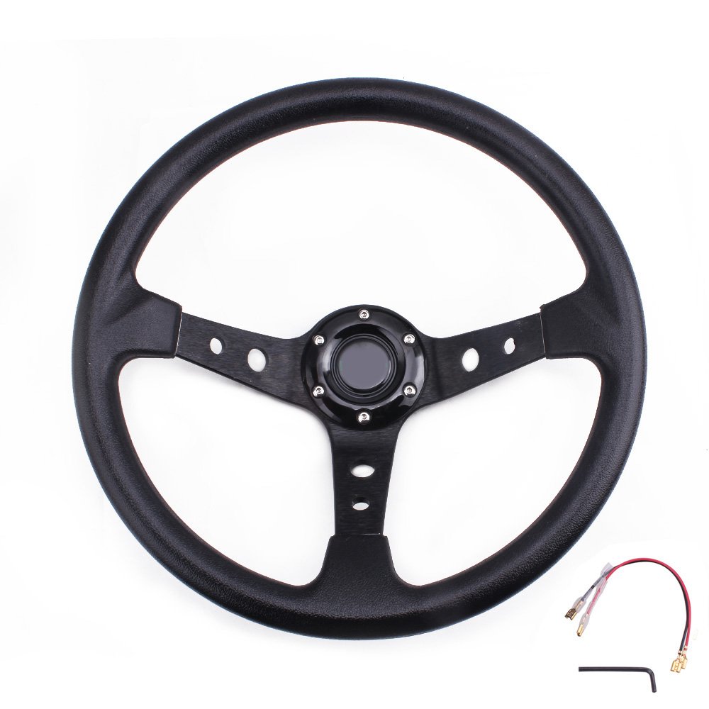 Factory sale 14inch Universal PU Deep Dish Racing Sport Drifting car Steering Wheel