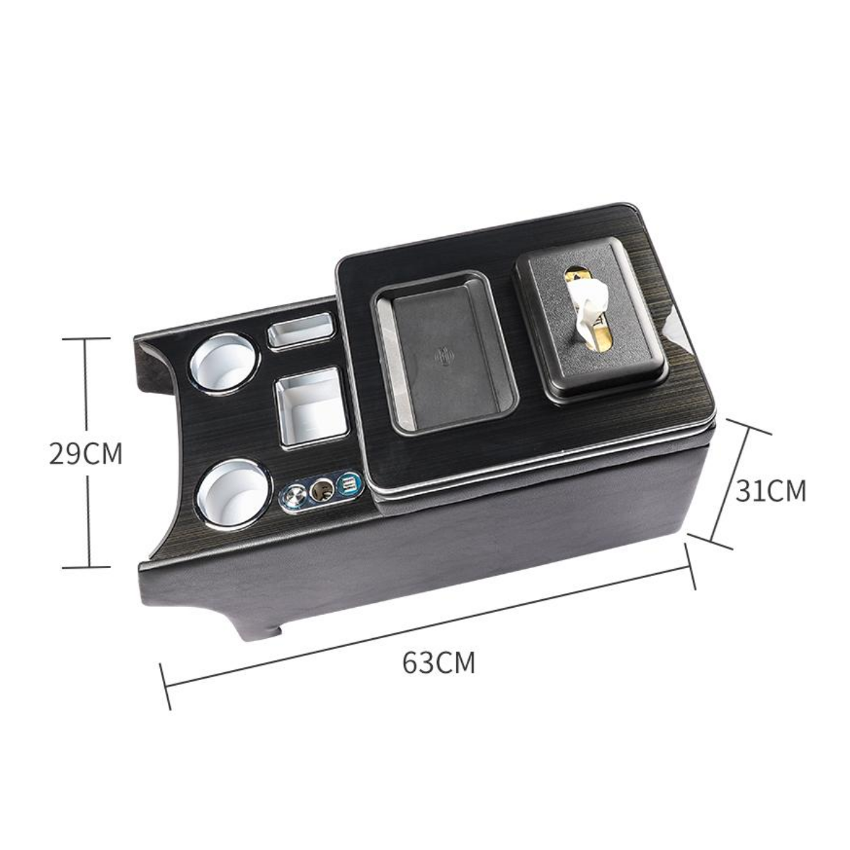 DLS High-quality Central Armrest for Mercedes Viano W639 V-Class W447 2003-2019 With USB / LED Ambient Light/Black Car Armrest