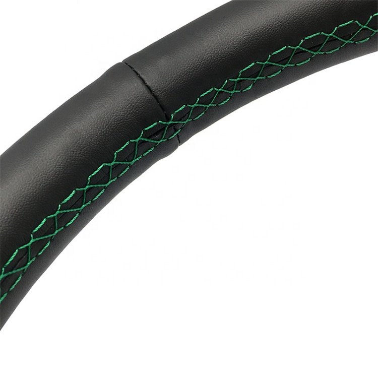 New Products Drifting Steering Wheel 350mm Green Genuine Leather Modified Sport Car Steering Wheel