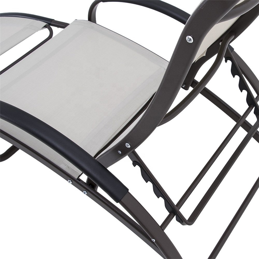 Ningbo Metal Products Sea Side Beach Chairs Metal Aluminum Lightweight Deck Chair with Adjustable Backrest