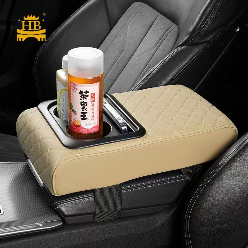 Hot Sale Car PU Leather Arm Rest Console Cup Holder Organizer Accessories Save Storage Space Car Armrest Cushion