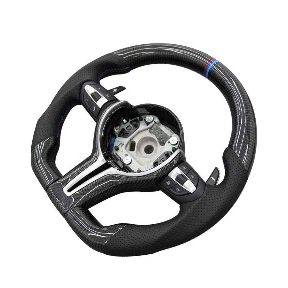 F30 Replacement Car Black Carbon Fiber M Performance Sports Steering Wheel Leather Steering Wheel for BMW F30