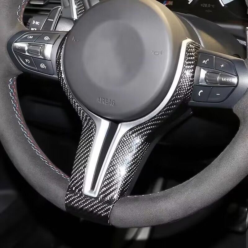 Car Steering Wheel Trim Carbon Fiber For BMW M Series F80 F82 F10 F06 F12 F13 F15 F16 & M-sport F20 F22 F30 F31 F32 F33 F36 M3