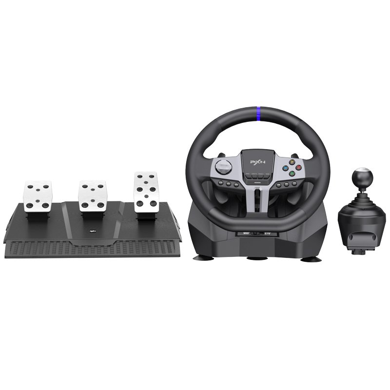 PXN V9 Gen2 Gaming Controller Steering Wheel with 3 Pedals and Shifter Gearbox for PC, PS3, PS4, Xbox, Switch