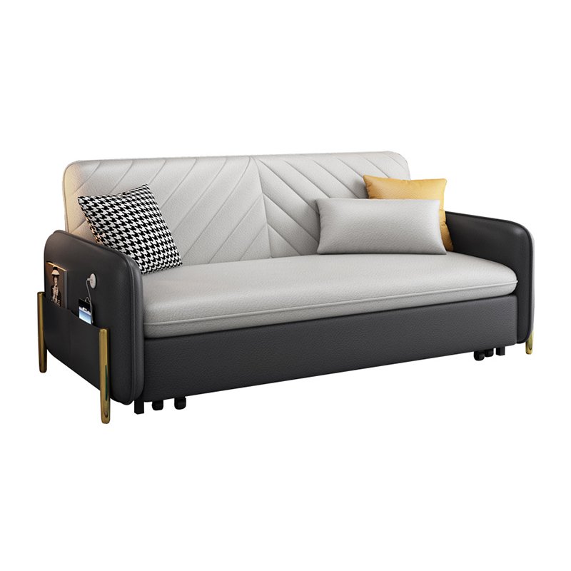 China Manufacturers Large Storage Box Design Function Side Storage Armrest High Off the Ground Foldable Wedding Curved Sofa Bed