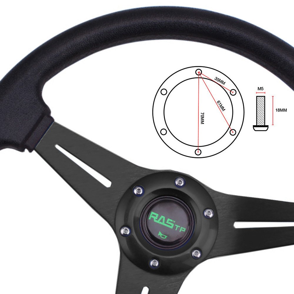 Car Steering Wheels 13inch PU Sport Steering Wheels car stir Volante deportivo de coche pc type steering wheel