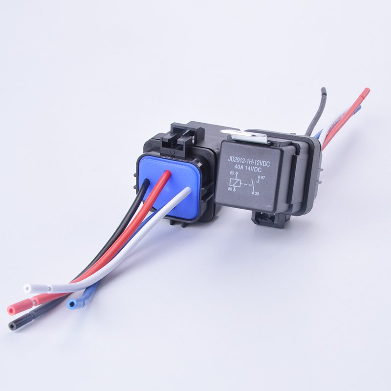 Automobile Relay Waterproof Integrated Wired DC12V 40A 5Pin 4pin Auto Relay With 105mm Length Wires Car Relay