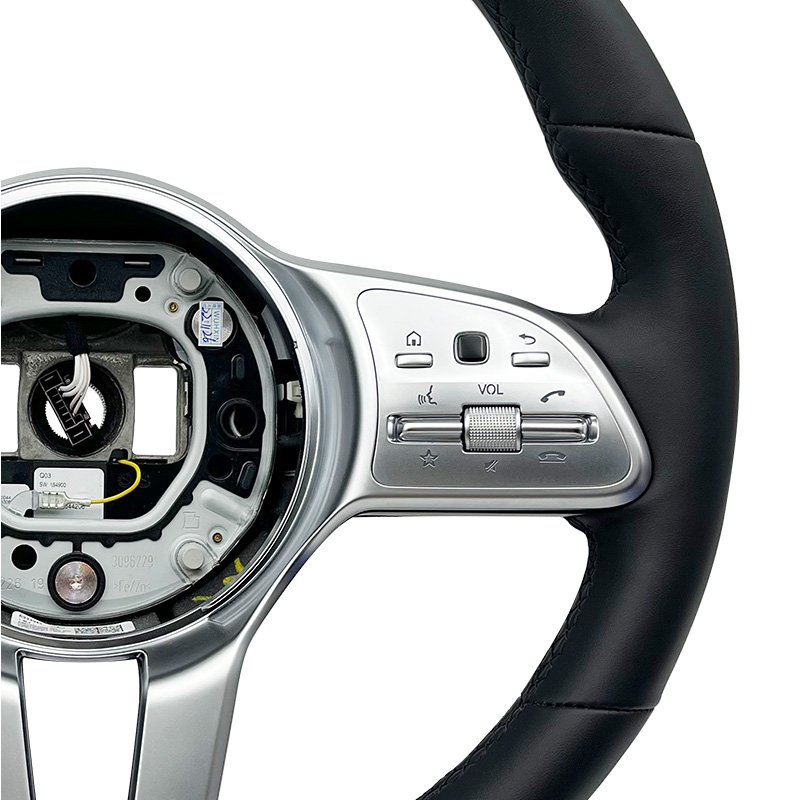 For Mercedes Benz A GLA B GLB C GLC E GLE CLS Sport Black Leather Steering Wheel ZC-801-P1-Y