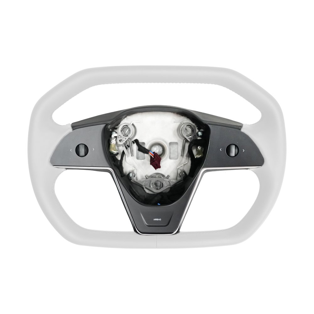 Newest Model 3 Y Cybertruck Style Leather Yoke Steering Wheel for Tesla Car Accessories Upgrade Modification