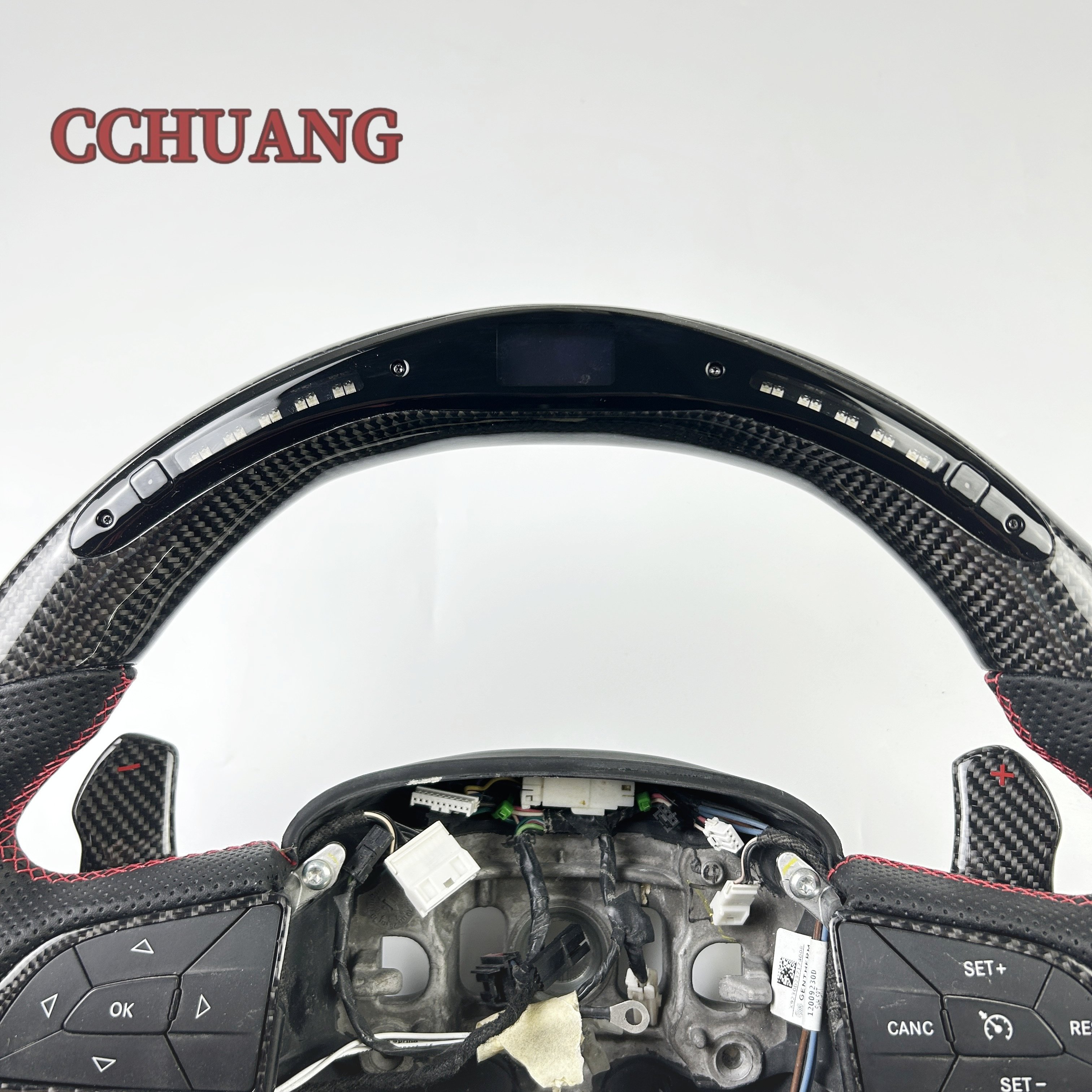 Custom carbon fiber steering wheel to fit Dodge Challenger PU Charger Srt LED display steering wheel