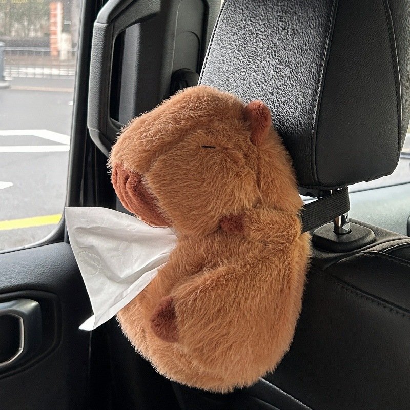 New Arrival Soft Cute Baby Capybara Plush Toys Car Home Use Cute Plush Capybara Paper Tissue Box Holder