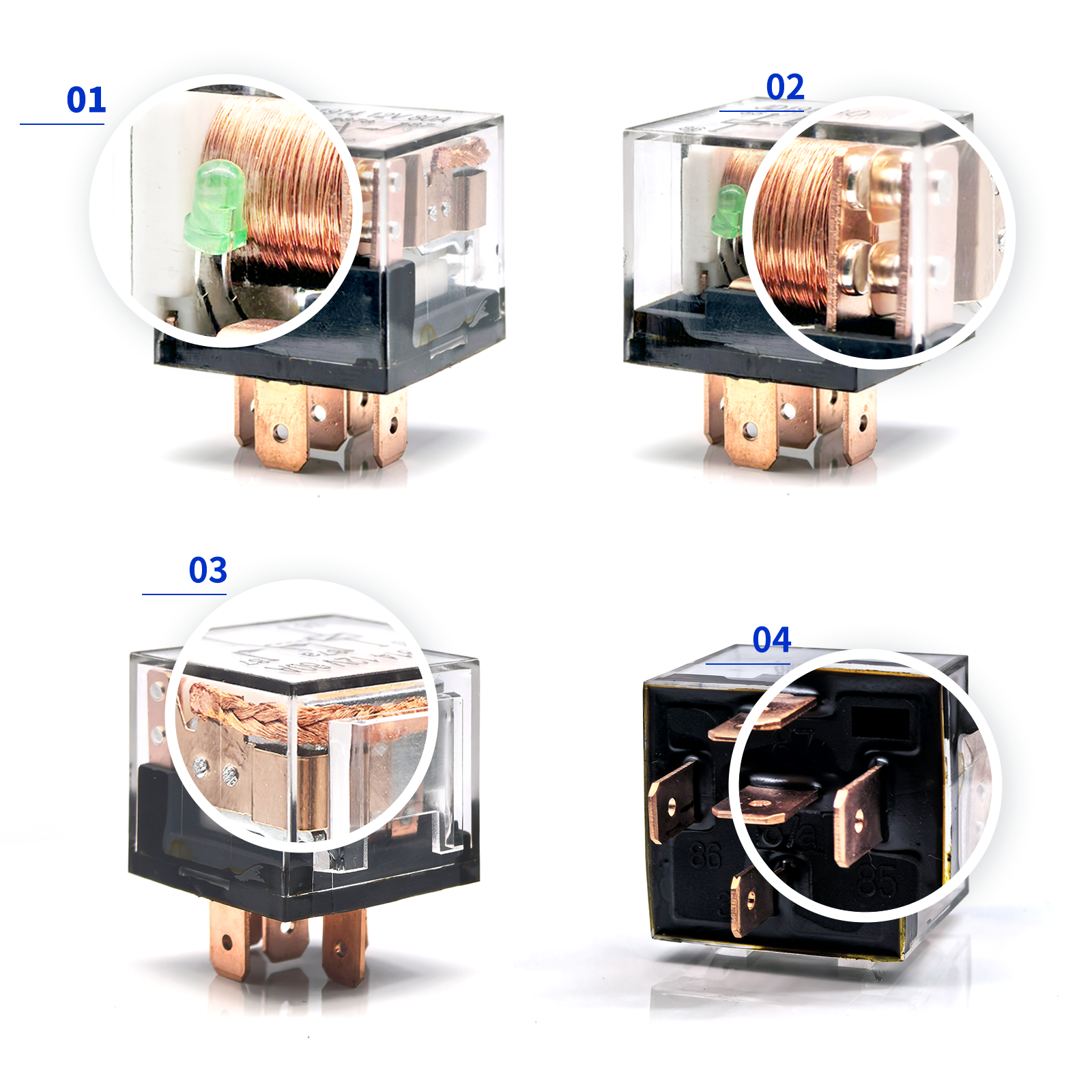 New Arrival Miniature Automotive Flasher Relay 12V 24V High Voltage Auto DC High Load Current 5-pin 4-pin Sealed Protector