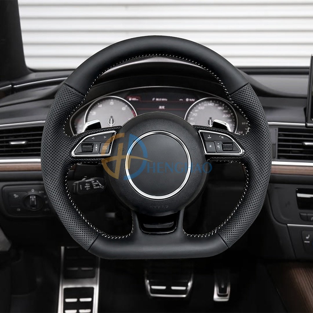 Custom Leather Steering Wheel Fit For Audi R8 A6 A5 A4 RS3 RS4 RS5 RS6 RS7 RS Steering Wheel