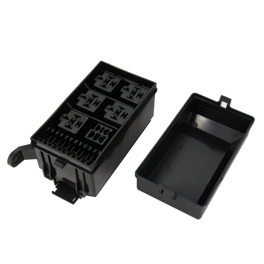 6 Ways Auto Relay Fuse Box Assembly with 1PCS 12V 4P 40A+5PCS 4P 12V40A Relay Auto Insurance Tablets Fuse Box Mounting Fuse Box