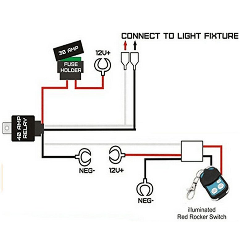 Remote Control Wiring Harness Kit Switch Relay LED Fog Light Bar Kit 12V 24V 40A for Offroad LED Light Bar Auto Car