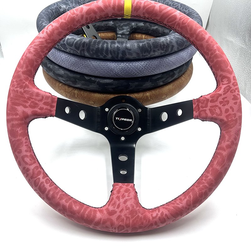 Tiypeor Car Modification Steering Wheel 350MM Leather Racing Sport Steering Wheel Volante de auto