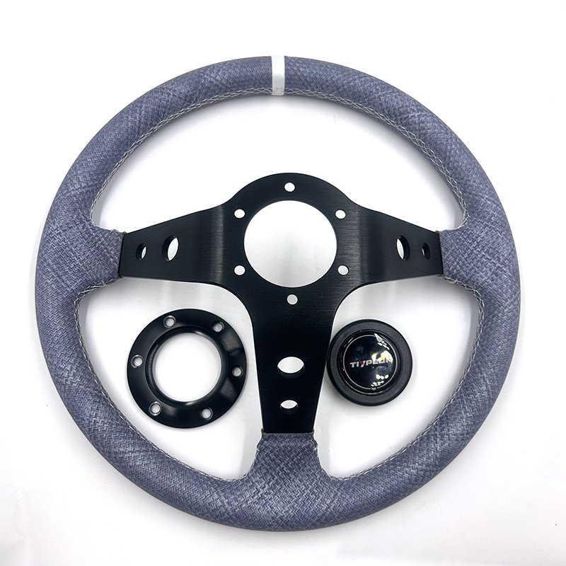 Tiypeor Car Modification Steering Wheel 350MM Leather Racing Sport Steering Wheel Volante de auto