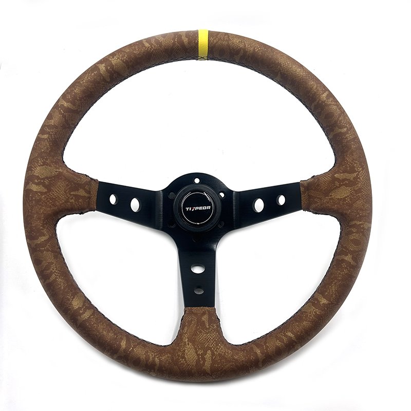 Tiypeor Car Modification Steering Wheel 350MM Leather Racing Sport Steering Wheel Volante de auto