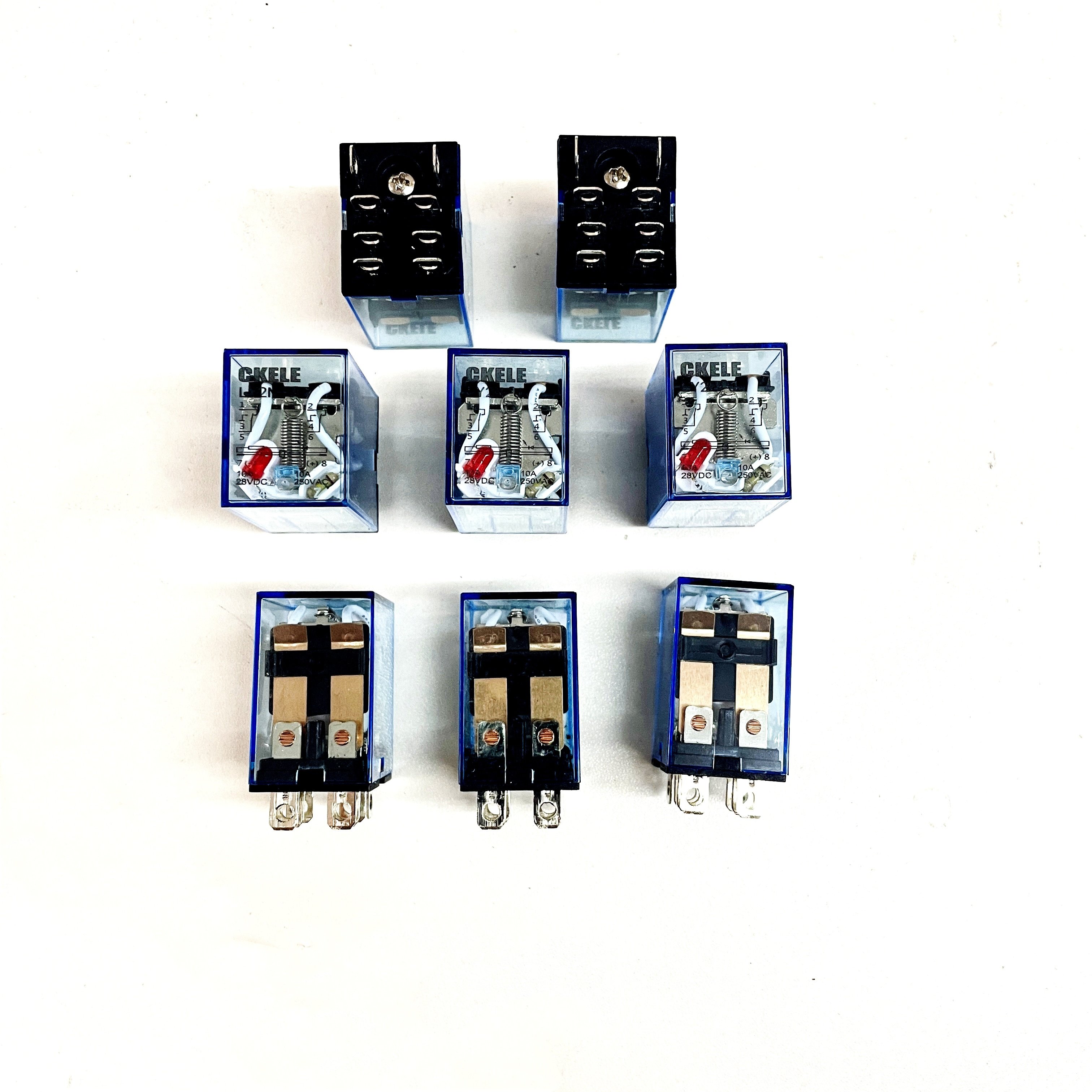 LY2 HH54P Mini Relay 8-Pin 14-Pin 11-Pin Electromagnetic Relay 220V 24V 12V Subminiature Intermediate Relay Base Sealed 5V