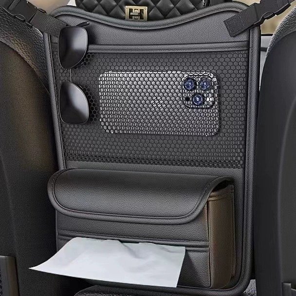 Luxury Car Organizer Multifunctional Leather Armrest Box Auto Central Control Tissue Box Hanging Handbag Bag Middle Seat Storage