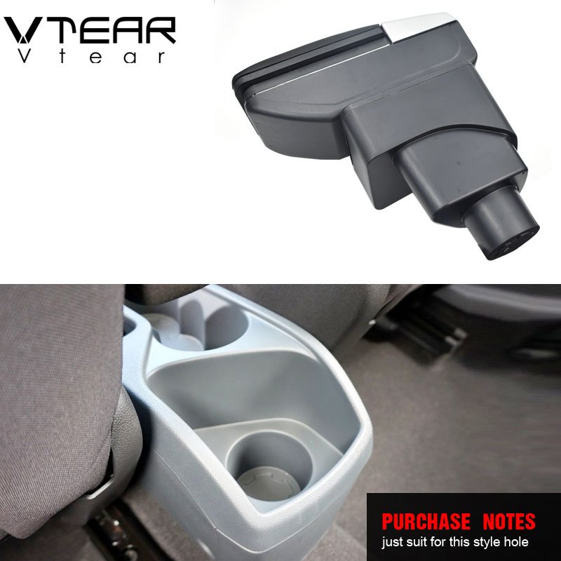 Vtear for Ford Ecosport Armrest Interior PU Leather Central Store Content Storage Box Interior Arm Rest Car-styling Accessories