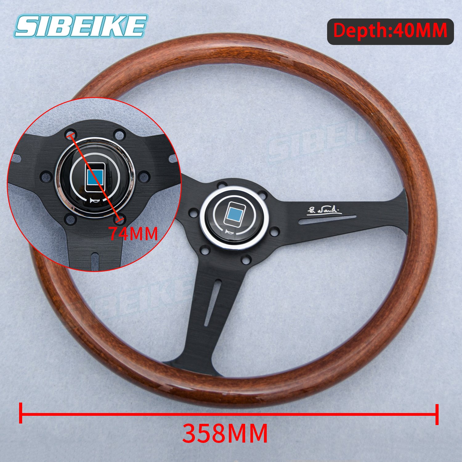14inch 358mm JDM Classic Wooden Steering Wheel Universal Racing Sport Vintage Wood Steering Wheel Car Accessories