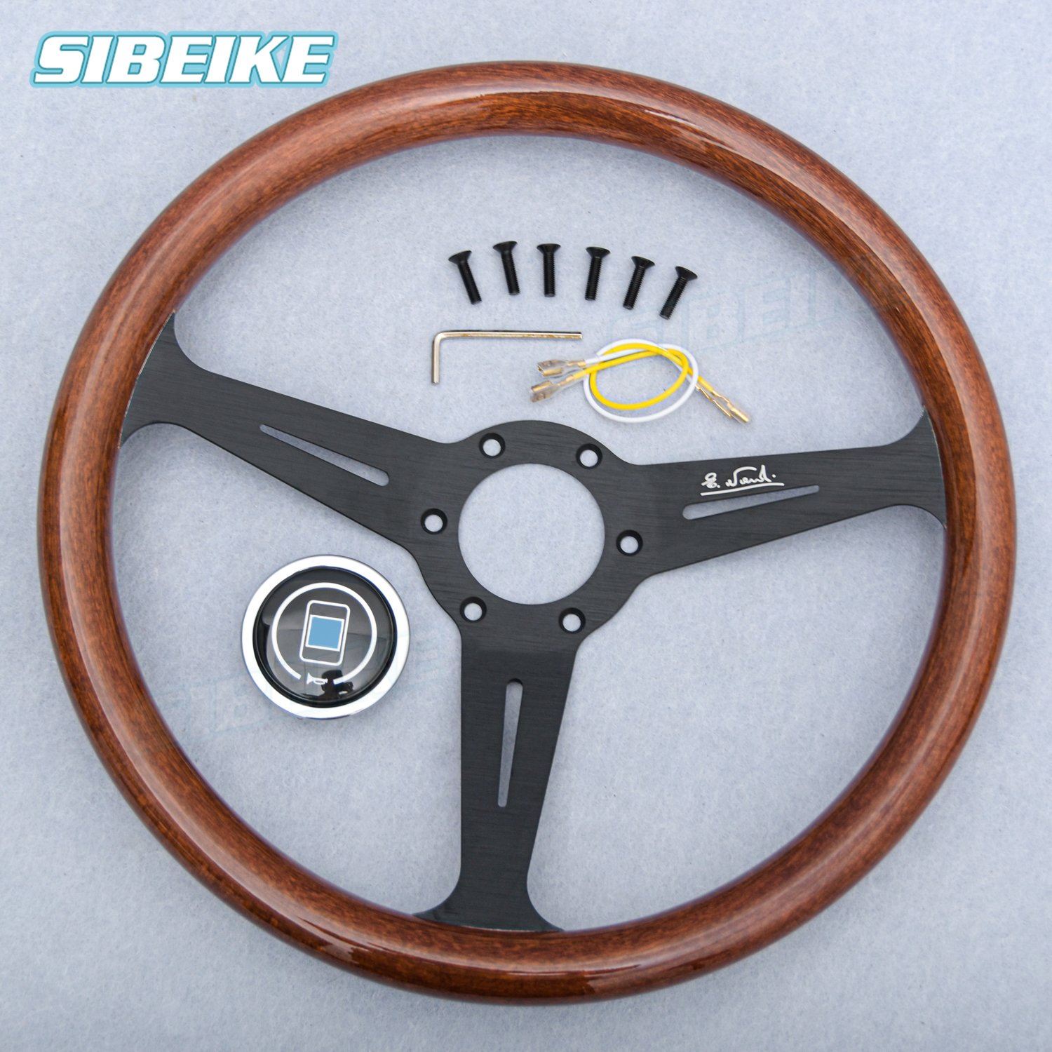 14inch 358mm JDM Classic Wooden Steering Wheel Universal Racing Sport Vintage Wood Steering Wheel Car Accessories