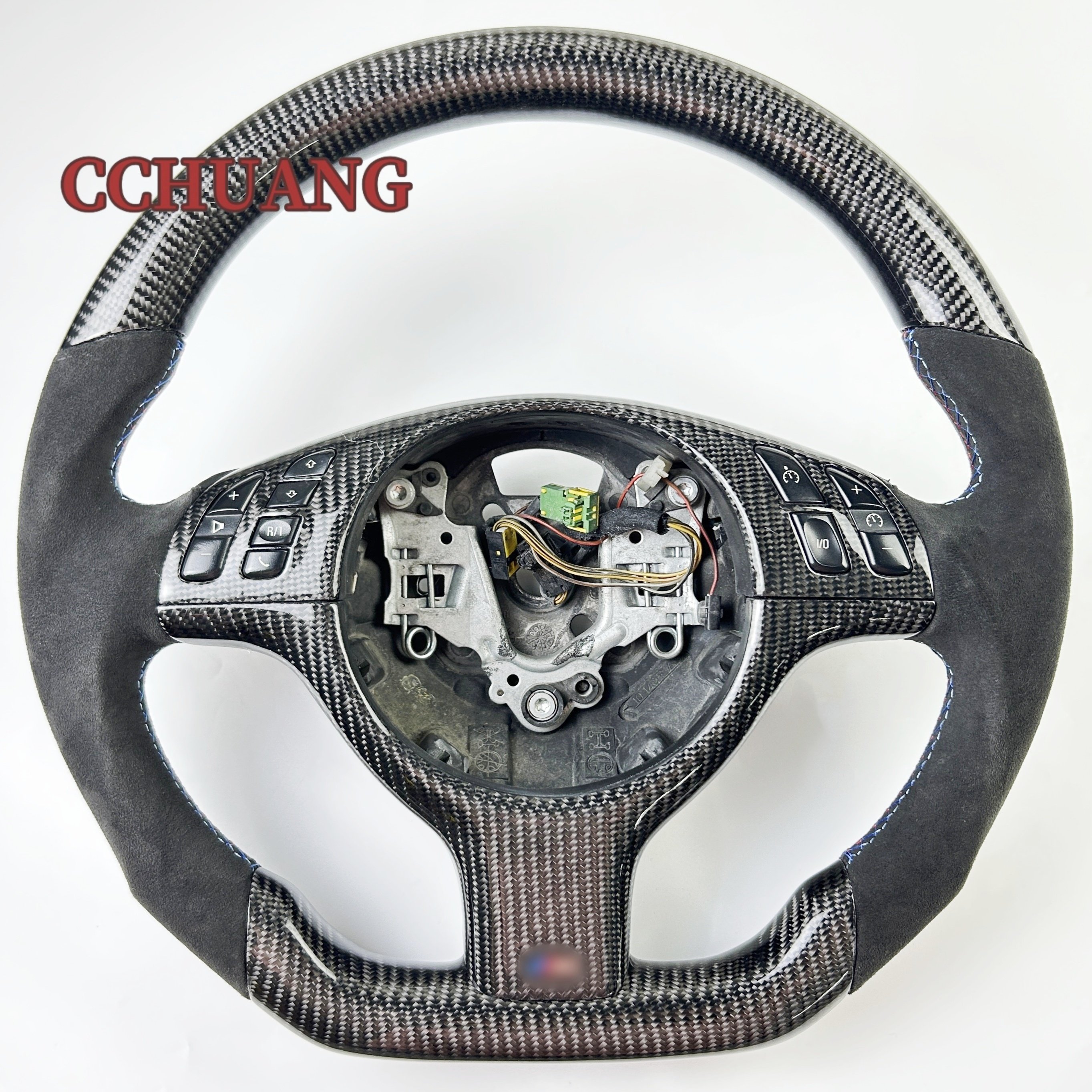High quality carbon fiber steering wheel for BMW M3 E46 E39 E53 330ci 325i Handcrafted leather customized car steering wheel