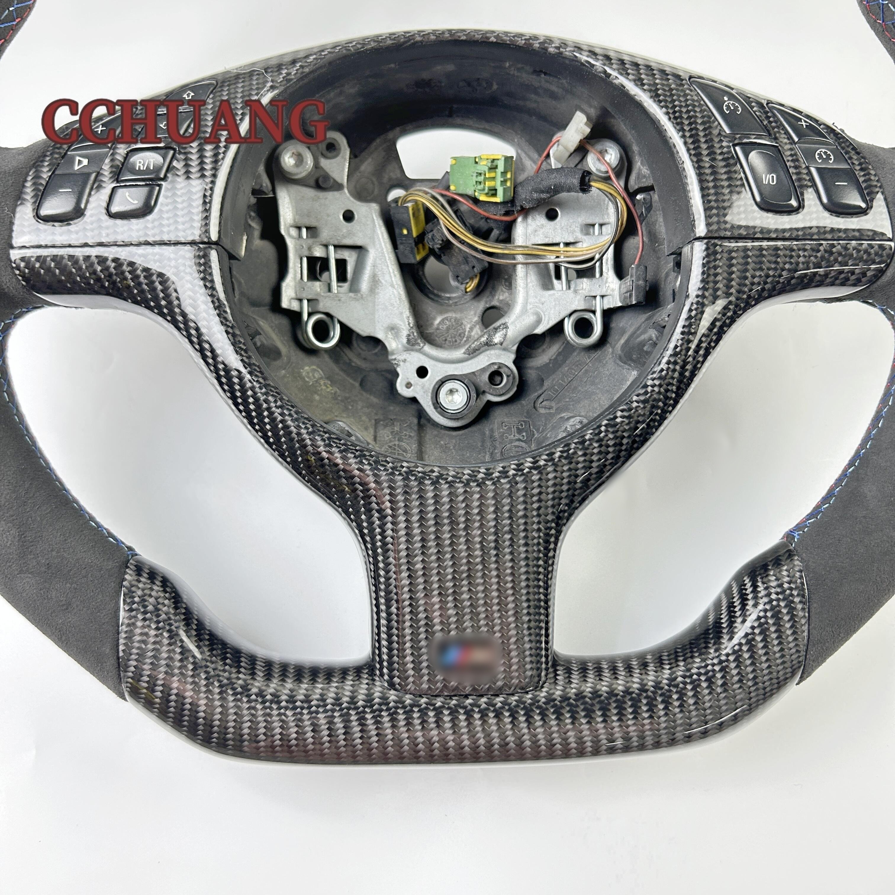 High quality carbon fiber steering wheel for BMW M3 E46 E39 E53 330ci 325i Handcrafted leather customized car steering wheel