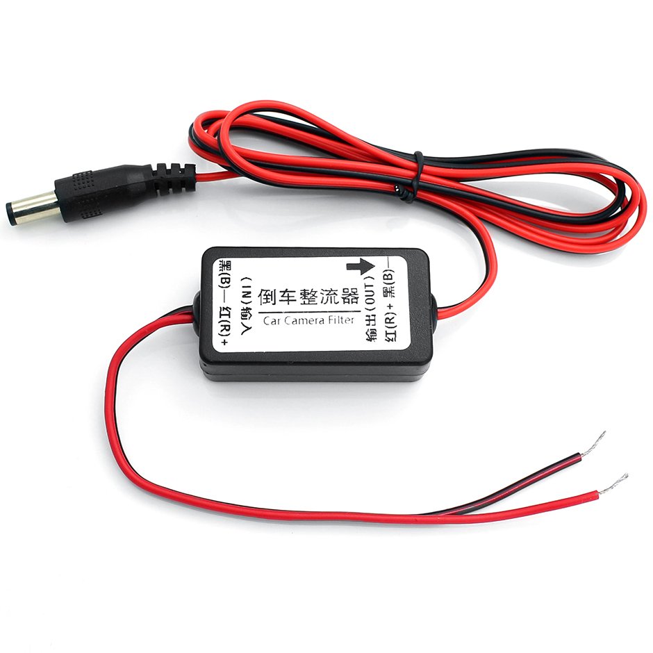 12V DC Power Car Rearview Camera Power Relay Capacitor Auto Car Camera Filter Relay Capacitor Filter Connector
