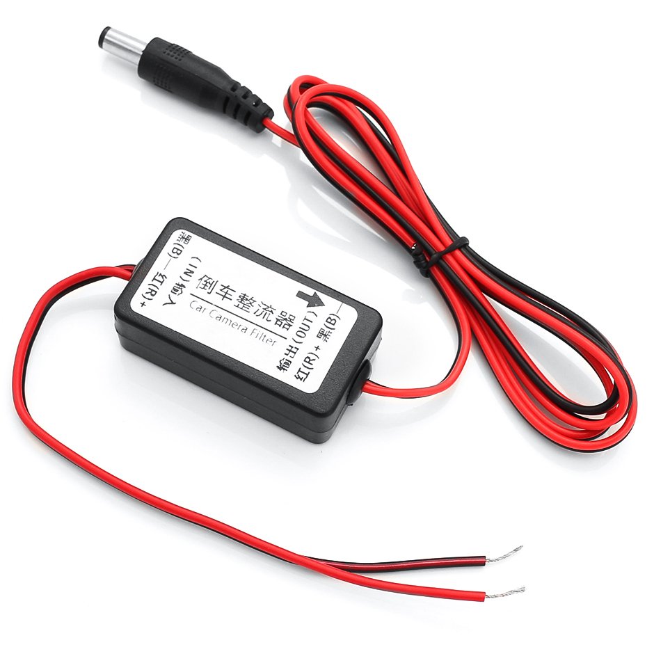 12V DC Power Car Rearview Camera Power Relay Capacitor Auto Car Camera Filter Relay Capacitor Filter Connector