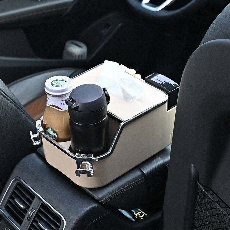 Felaruta Direct Supply Multifunctional Car Armrest Tissue Box Simple Car Cup Holder Storage Box Bag Parts & Accessories