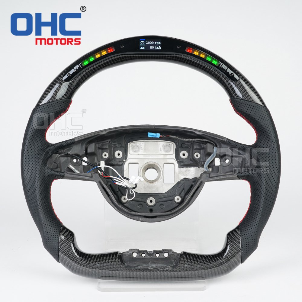 LED Steering Wheel for Mercedes benz W176 W213 W205 W253 C220 C257 CL E C CLS CLA GLA GLE Class AMG 2016 to 2019 Carbon Fiber