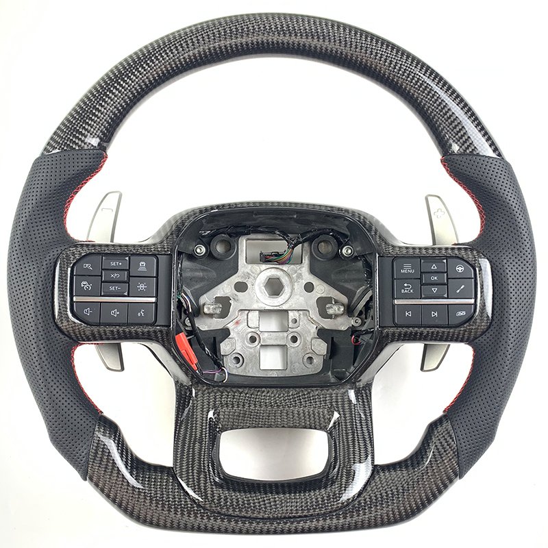 Car Carbon Accessories for Ford Raptor F150 2021 2022 2023 Carbon Fiber Heated Steering Wheel