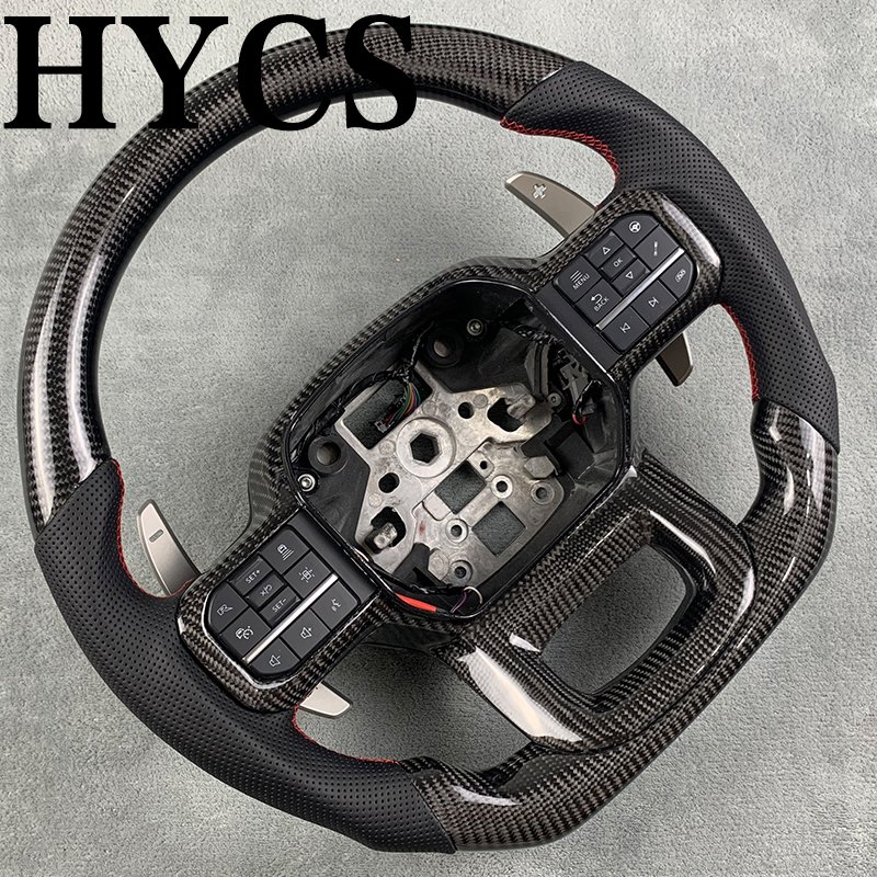 Car Carbon Accessories for Ford Raptor F150 2021 2022 2023 Carbon Fiber Heated Steering Wheel