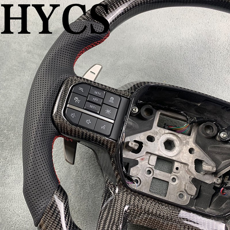 Car Carbon Accessories for Ford Raptor F150 2021 2022 2023 Carbon Fiber Heated Steering Wheel