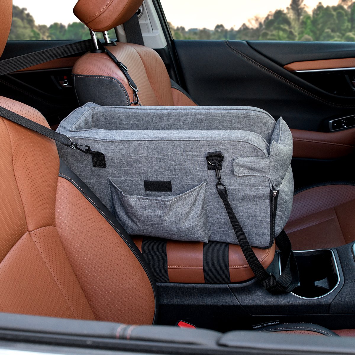 Center Console Dog Car Seat 2 in 1 Armrest Pet Car Seat Portable Middle Console Dog Booster Car Seat