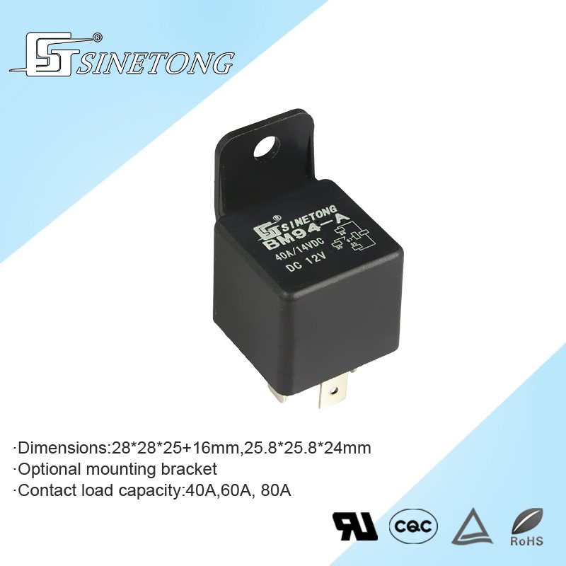 Sinetong BM94-A-H 12 Voltage DC 40 AMP Relay Switch 4 Pin 12V Automation Relays for Car Motor